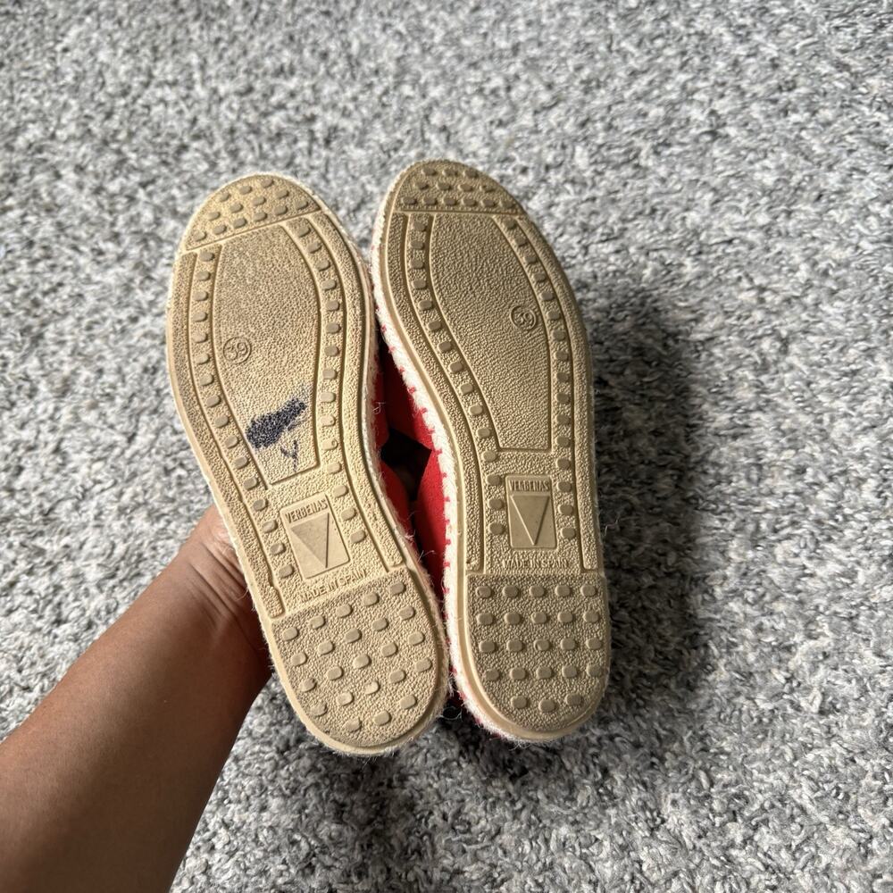 Verbenas Carmen Red Leather Suede Espadrilles Flats Shoes Women’s US 8 - Picture 3 of 6